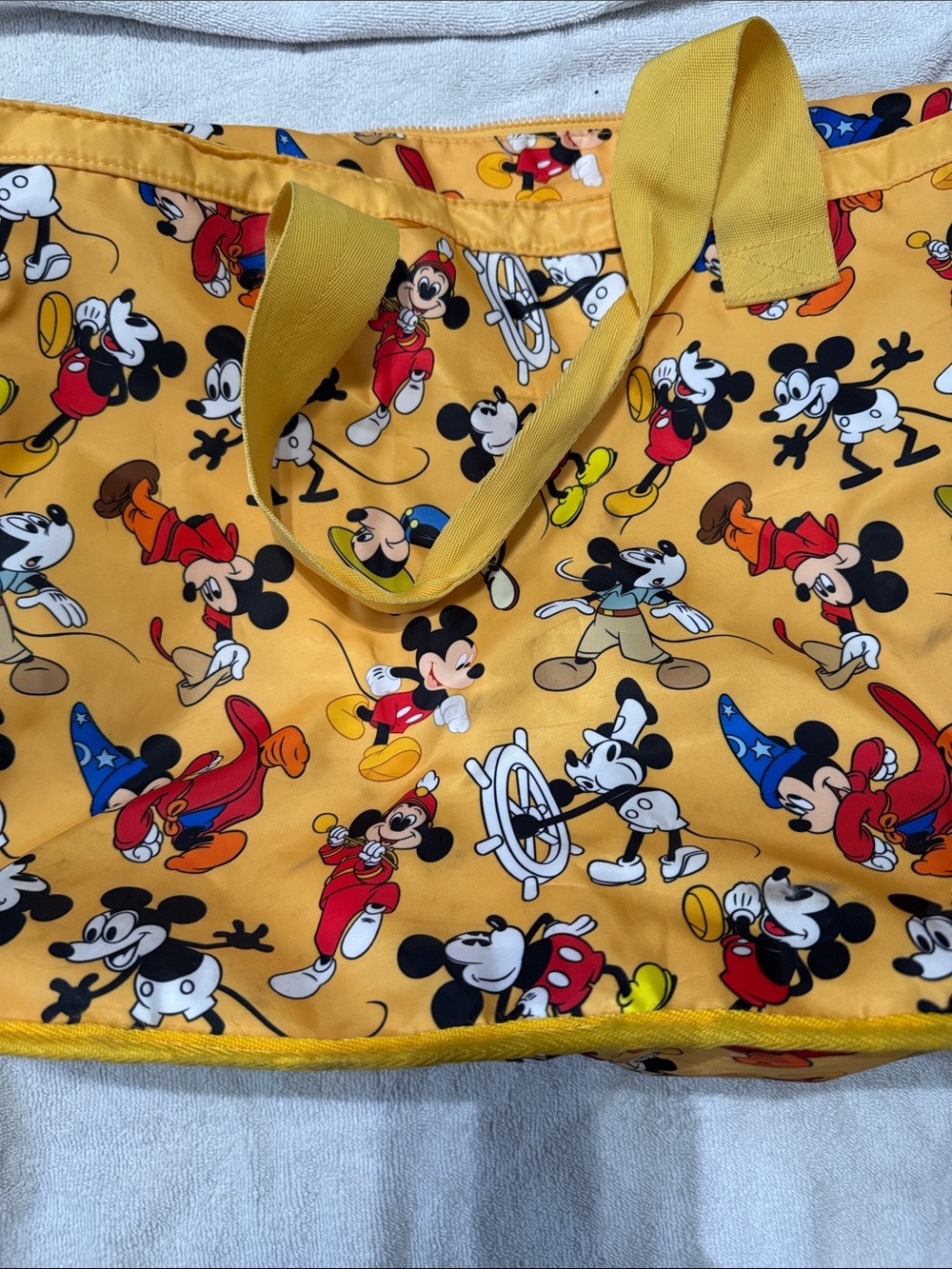 Disney Yellow Mickey Mouse Pattern Tote Bag